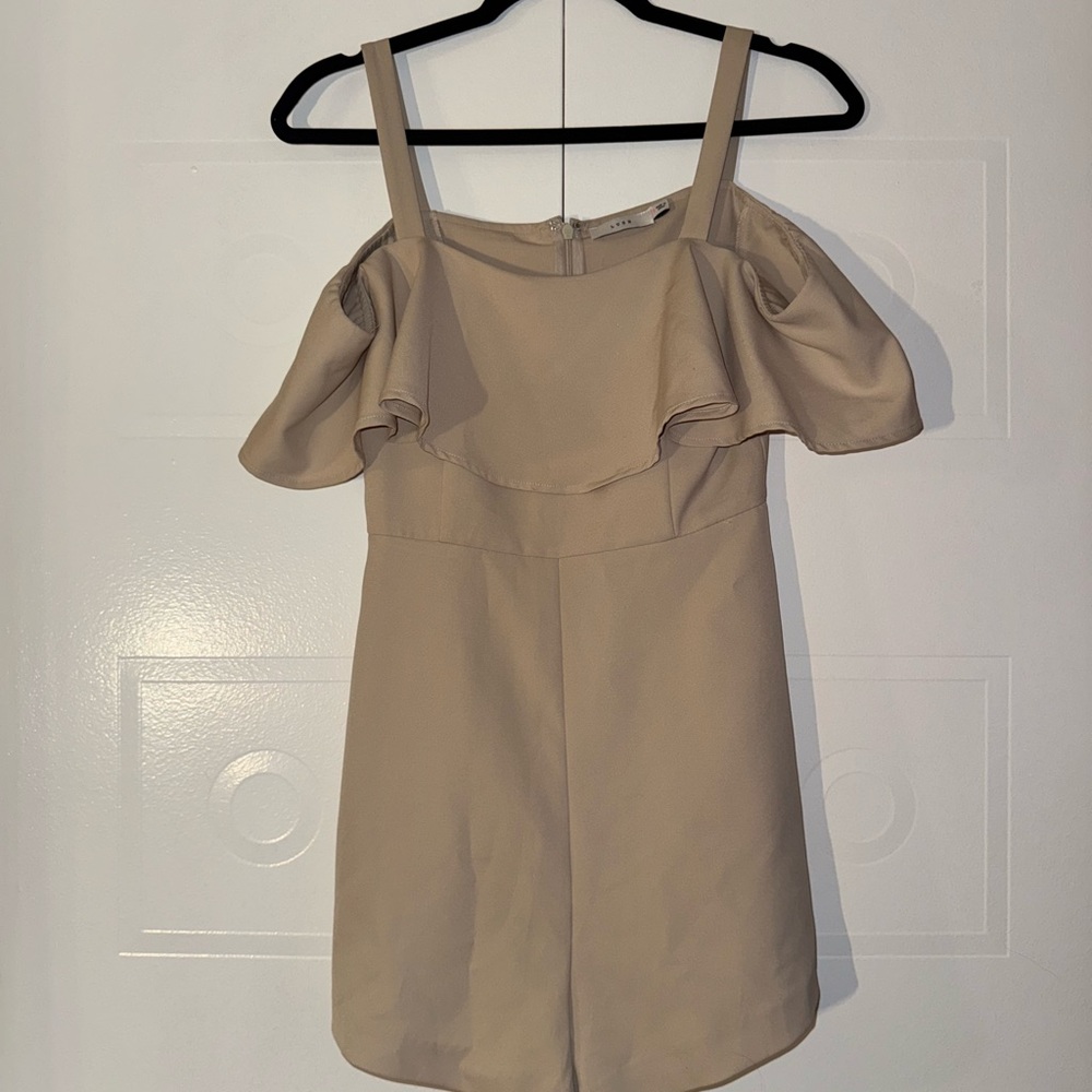 Elegant Beige Off-Shoulder Dress